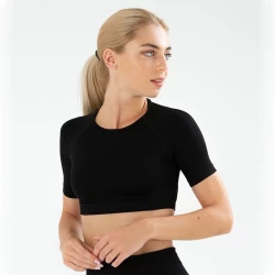 Seamless Short Sleeve Crop Top for Ladies with Custom Logo TLS248