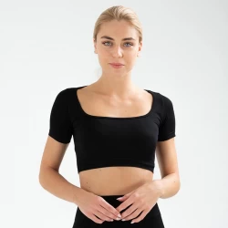 Seamless Short Sleeve Crop Top for Ladies with Custom Logo TLS249