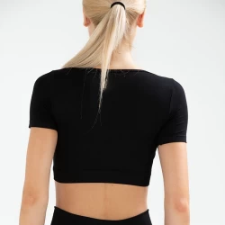 Seamless Short Sleeve Crop Top for Ladies with Custom Logo TLS249