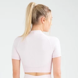 Seamless Short Sleeve Crop Top for Ladies with Custom Logo TLS252