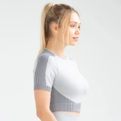 Seamless Short Sleeve Crop Top for Ladies with Custom Logo TLS254