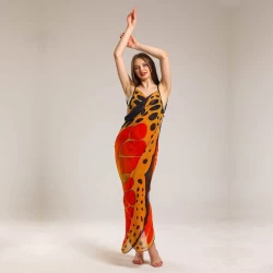 Pareo Beach Wear for Women with Digital Butterfly Printed Chiffon Fabric TLS295