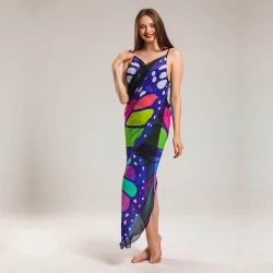 Pareo Beach Wear for Women with Digital Butterfly Printed Chiffon Fabric TLS302