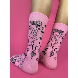 Cotton Crew Socks For Women with Full Custom Design TLS367
