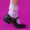 Embroidered Crew Socks For Women with Lace TLS370