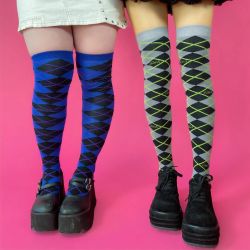 Thigh High Argyle Socks High Quality Customizable Socks for Women TLS371