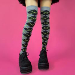 Thigh High Argyle Socks High Quality Customizable Socks for Women TLS371