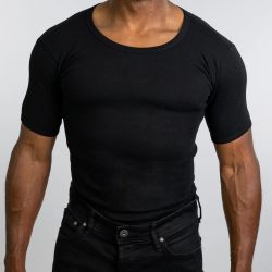 High Quality Seamless Tube Fabric Short Sleeve O-Neck Undershirts for Men TLS56