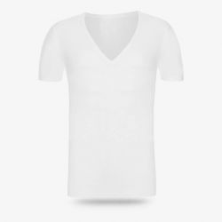 Deep V-Neck High Quality Seamless Tube Fabric Short Sleeve Undershirts for Men TLS373