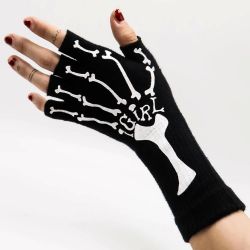Fingerless Gloves For Women with Full Custom Printed Design Open Finger Gloves TLS380