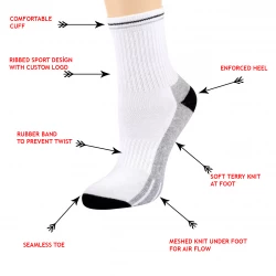 Sport Ankle - Quarter Socks For Men with Terry Under Foot TLS457