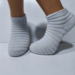Reverse Terry Low Cut Cuffless Socks Sneakers for Women TLS463